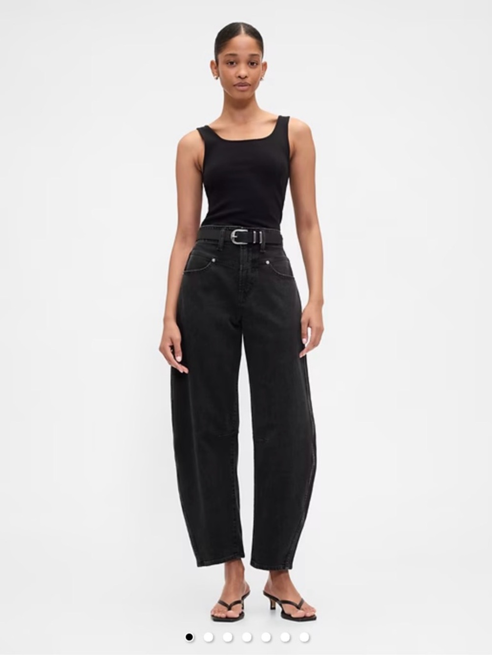 GAP NWOT High-Waist Black Wide-Leg Barrel Jeans for Women